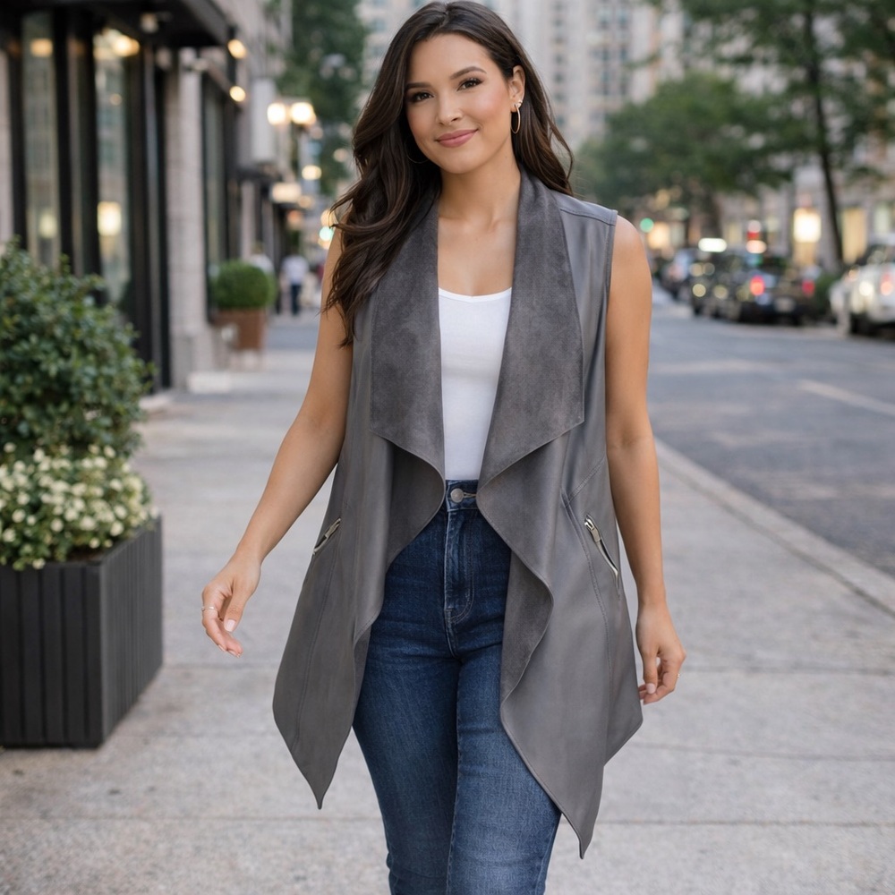 Joan Vass Charcoal Sleeveless Vest